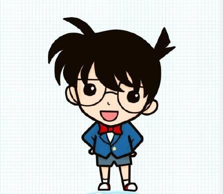 柯南的简笔画q版 名侦探柯南简笔画