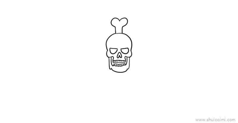万圣节十字骨骷髅儿童画怎么画 万圣节十字骨骷髅简笔画简单又好看