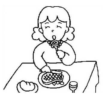 吃饭简笔画 吃饭简笔画女孩