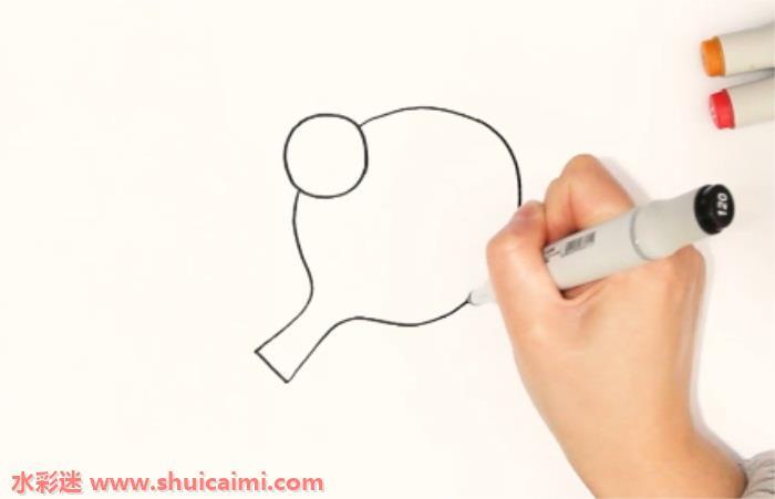 兵乓球怎么画 兵乓球简笔画图片带颜色