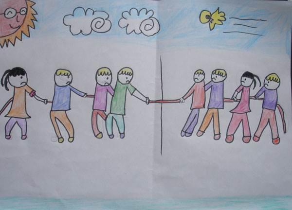 拔河简笔画 小学生拔河简笔画