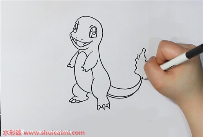 小火龙怎么画 小火龙简笔画步骤图