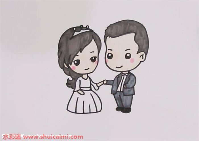 新郎新娘q版怎么画 新郎新娘q版简笔画步骤图