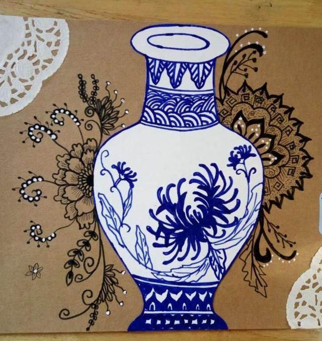 青花瓷简笔画 青花瓷简笔画图片大全