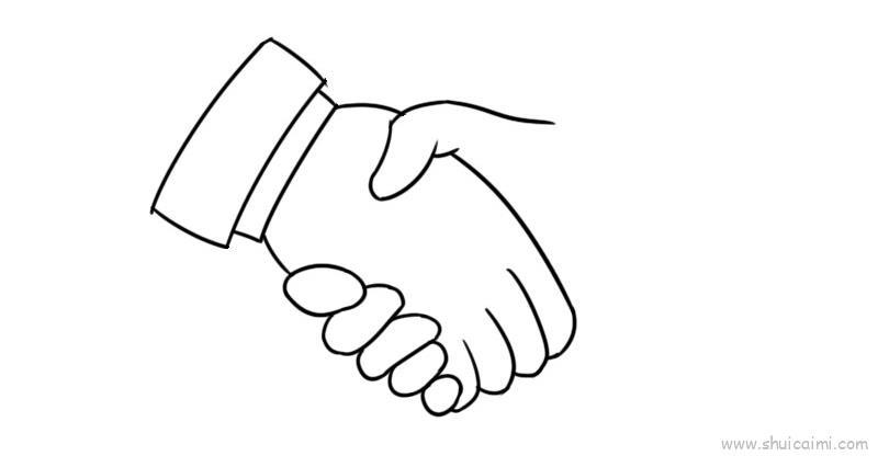 握手儿童画怎么画 握手简笔画画法