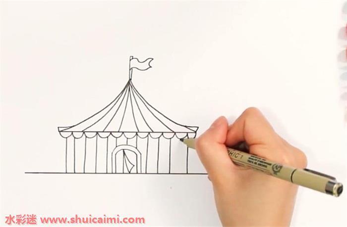游乐场怎么画 游乐场简笔画简单好看带颜色