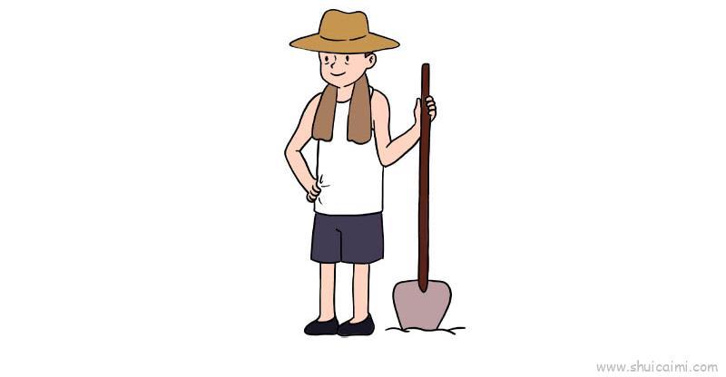 农名儿童画怎么画 农名简笔画教程步骤