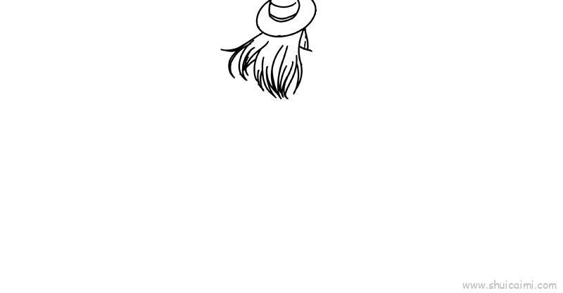 女生全身背影儿童画怎么画 女生全身背影简笔画步骤