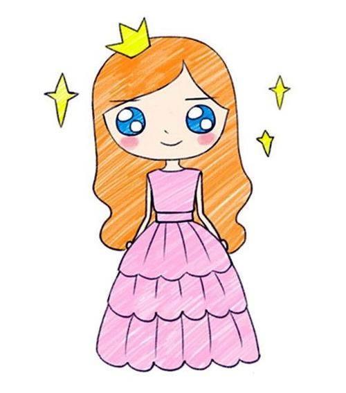 公主的简笔画图片大全 公主的简笔画图片大全带颜色