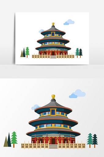 天坛简笔画 天坛简笔画带颜色