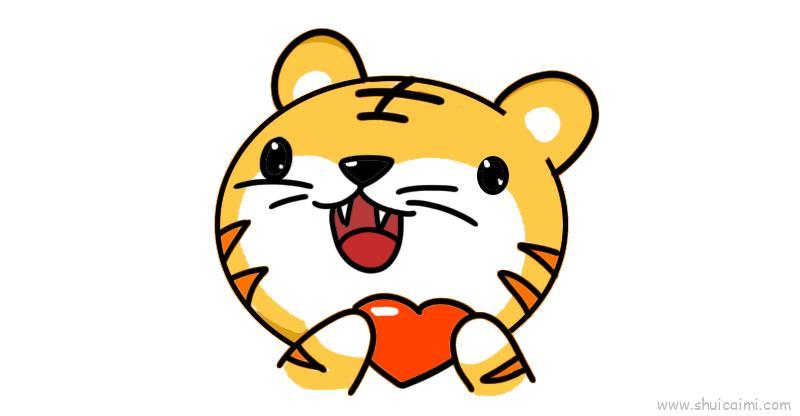 老虎头儿童画怎么画 老虎头简笔画图片