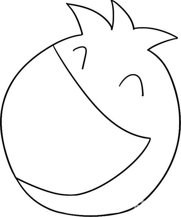 开口笑的石榴简笔画怎么画 开口笑的石榴简笔画图片大全