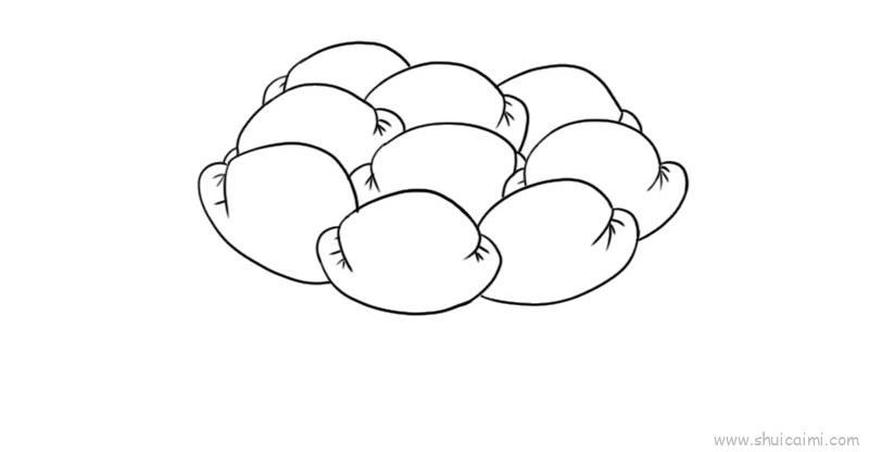 一盘饺子儿童画怎么画 一盘饺子简笔画步骤