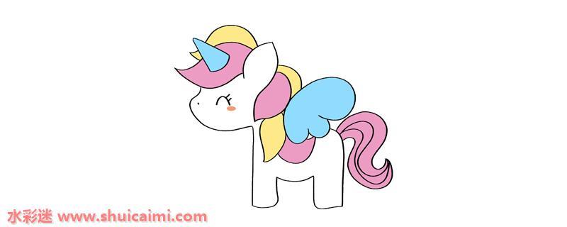 可爱小独角兽怎么画 可爱小独角兽简笔画彩色