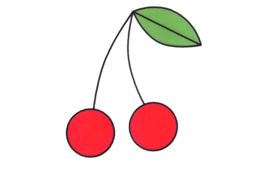 樱桃简笔画 樱桃简笔画图片带颜色