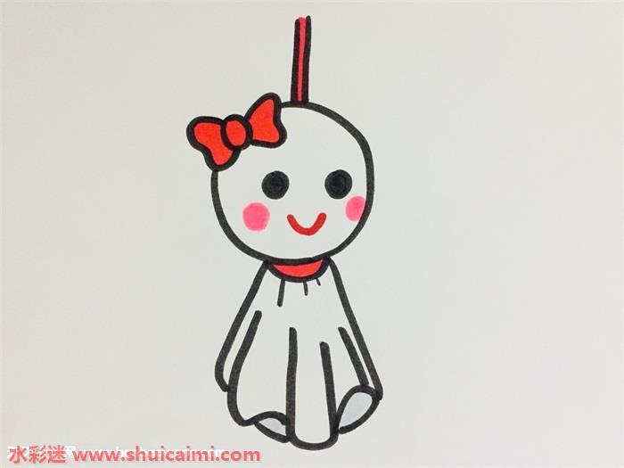 晴天娃娃怎么画 晴天娃娃简笔画漂亮卡通