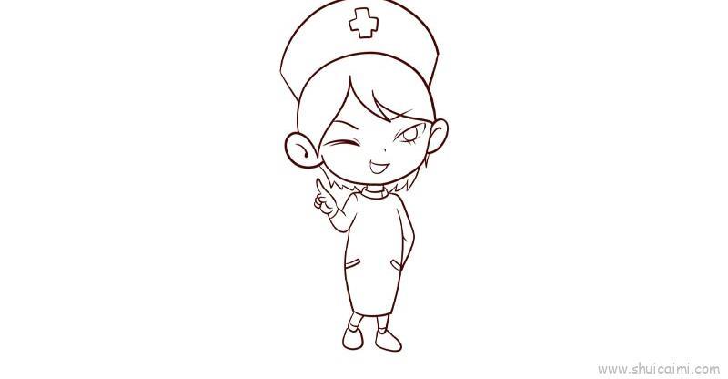 护士儿童画怎么画 护士简笔画顺序