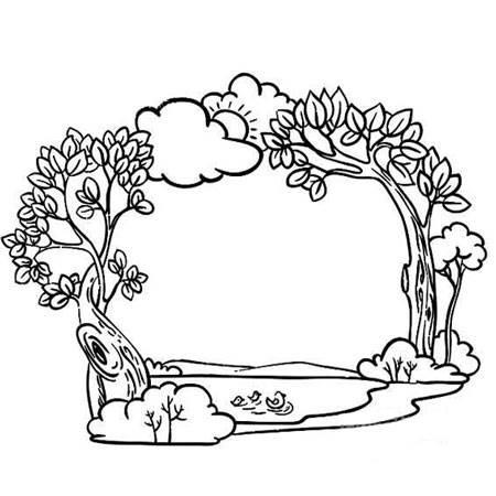 小溪简笔画 小河简笔画彩色