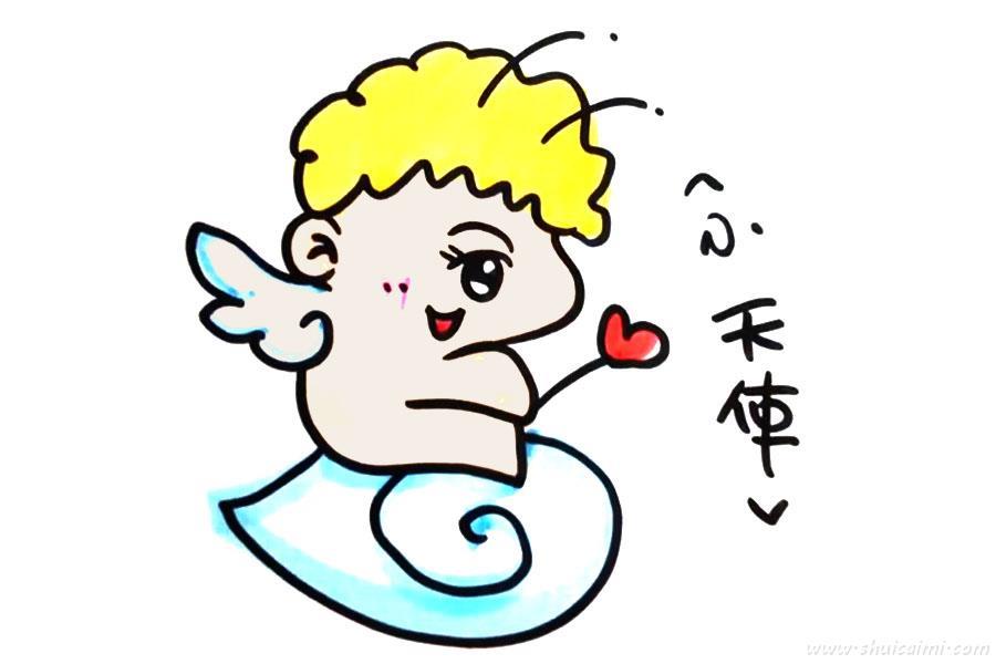 天使宝宝怎么画 天使宝宝简笔画图片带颜色