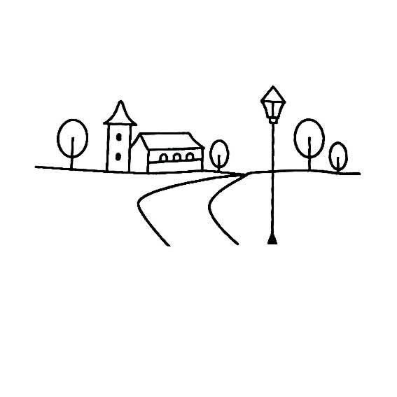 风景画简笔画 风景画简笔画带颜色