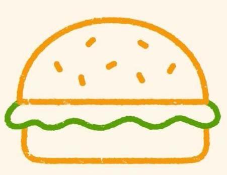 汉堡包简笔画 汉堡包简笔画卡通画