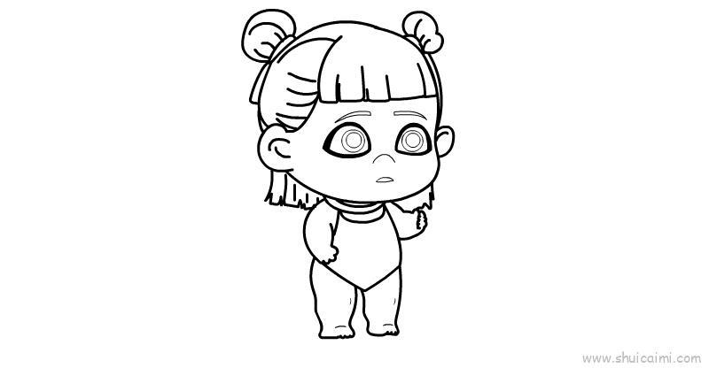 哪吒儿童画怎么画 哪吒简笔画简单