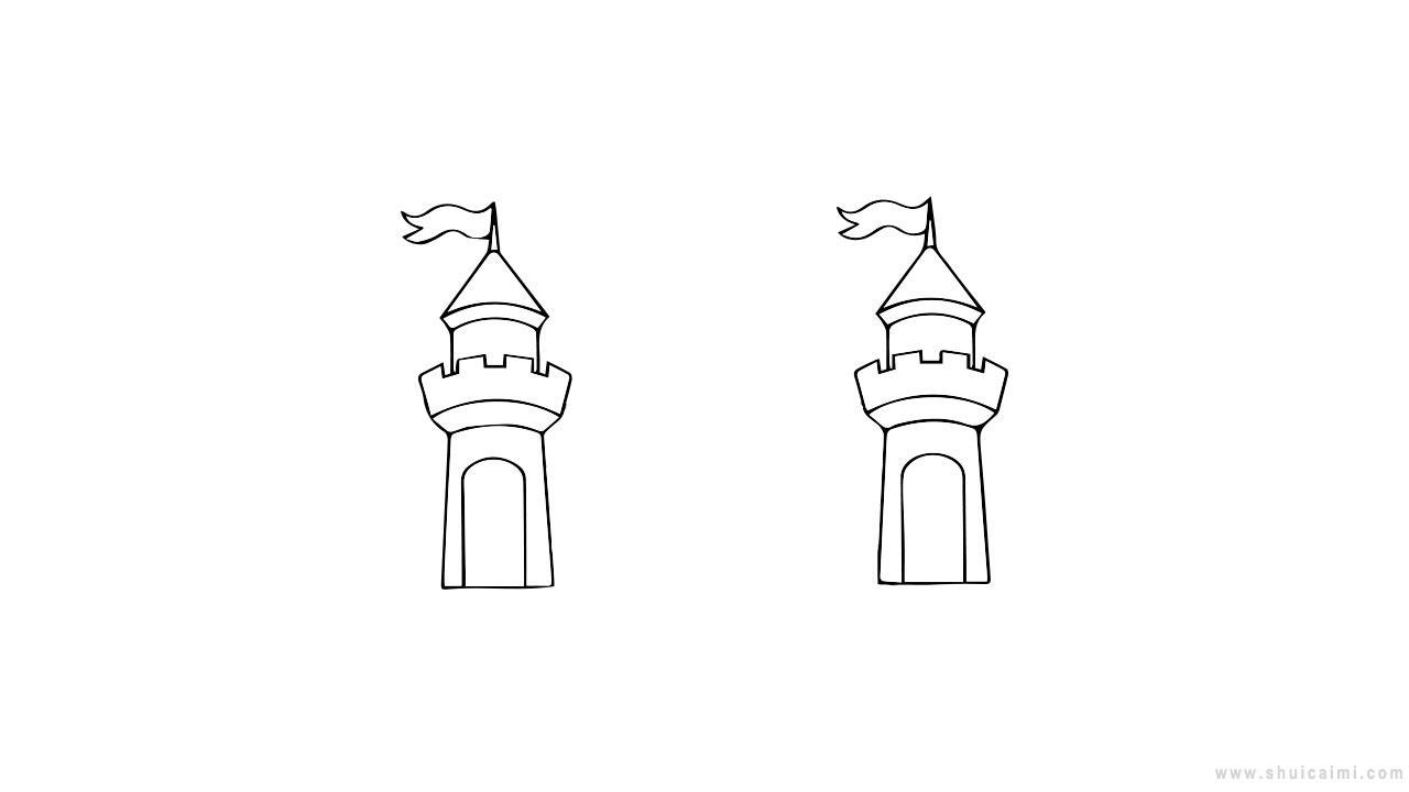 迪士尼城堡简笔画怎么画 迪士尼城堡简笔画图片