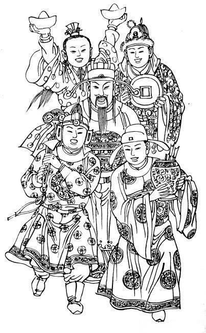 五路财神简笔画怎么画 五路财神简笔画怎么画的