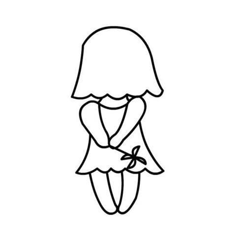 女孩背影简笔画 校园女孩背影简笔画