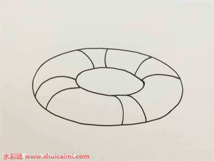 游泳圈怎么画 游泳圈简笔画彩色