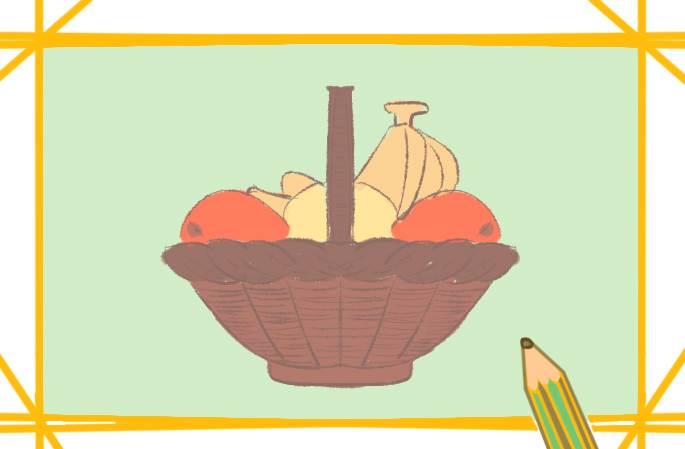 果篮简笔画 丰收果篮简笔画