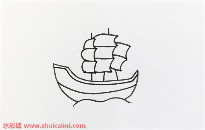 好看帆船怎么画 好看帆船简笔画步骤