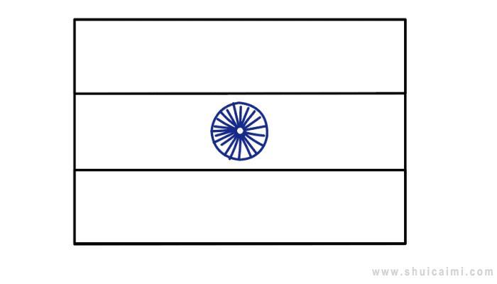 印度国旗简笔画怎么画 印度国旗简笔画顺序