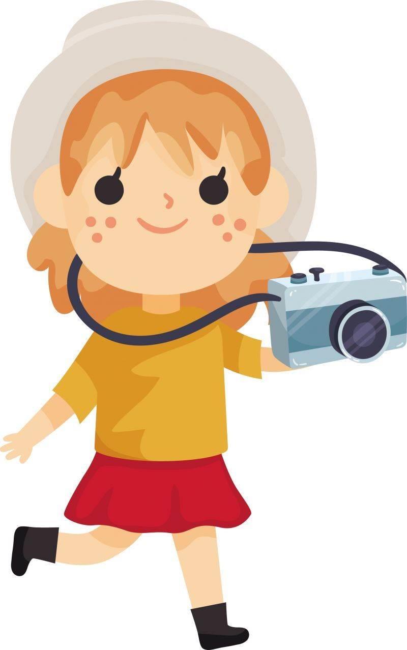 儿童拍照卡通简笔画 小朋友拍照卡通