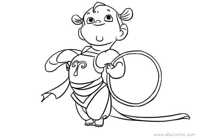 哪吒儿童画怎么画 哪吒简笔画步骤