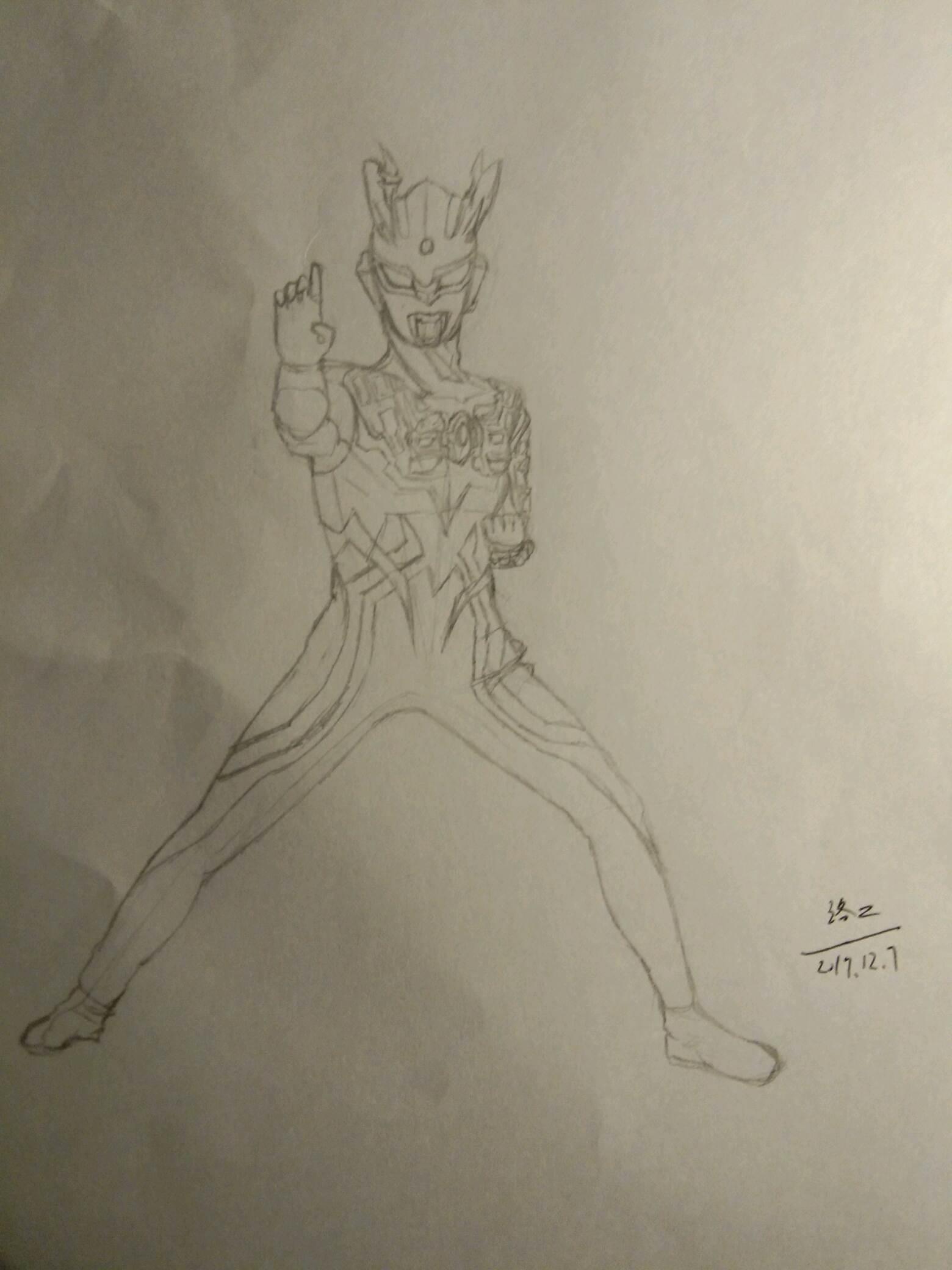 暗黑赛罗原版简笔画 暗黑赛罗画画