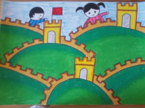 儿童简笔画长城 儿童简笔画长城彩色