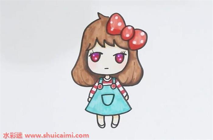 小女孩怎么画 小女孩简笔画图片大全带颜色