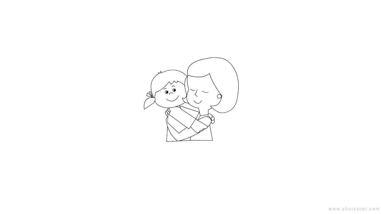 老师拥抱孩子简笔画怎么画 老师拥抱孩子简笔画图片大全