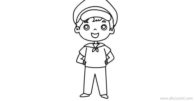 水手服儿童画怎么画 水手服简笔画图片大全