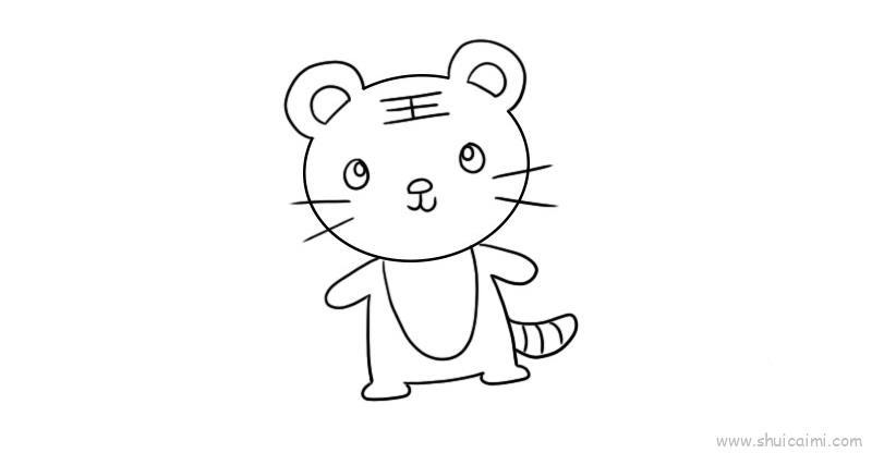 老虎儿童画怎么画 老虎简笔画好看