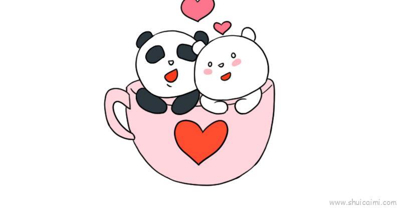 情人节杯子可爱儿童画怎么画 情人节杯子可爱简笔画顺序