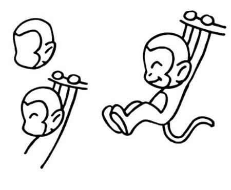 简笔画猴子 简笔画猴子的画法最简单