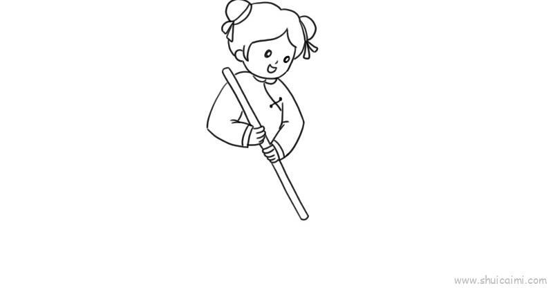 打扫儿童画怎么画 打扫简笔画画法