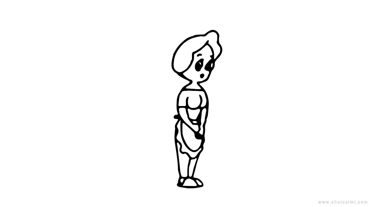围裙妈妈简笔画怎么画 围裙妈妈简笔画图片大全