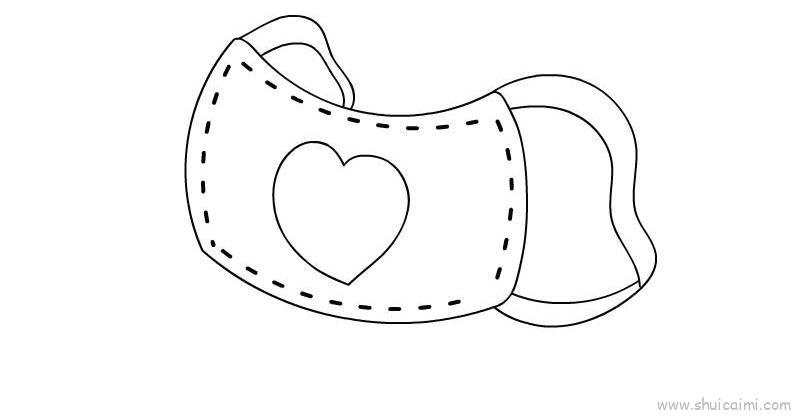 口罩爱心儿童画怎么画 口罩爱心简笔画图片大全