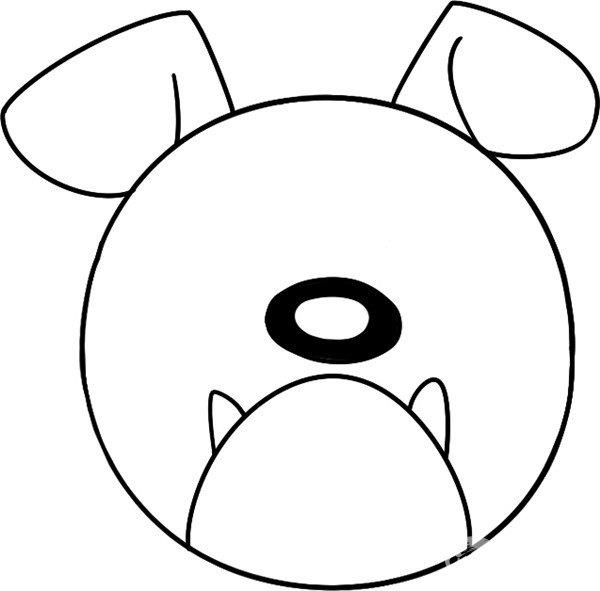 滑稽的牛头犬的简笔画怎么画 滑稽的牛头犬简笔画图片