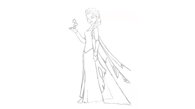 艾莎的简笔画怎么画 艾莎简笔画步骤