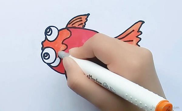 金鱼儿童画怎么画?金鱼儿童画的画法步骤教程