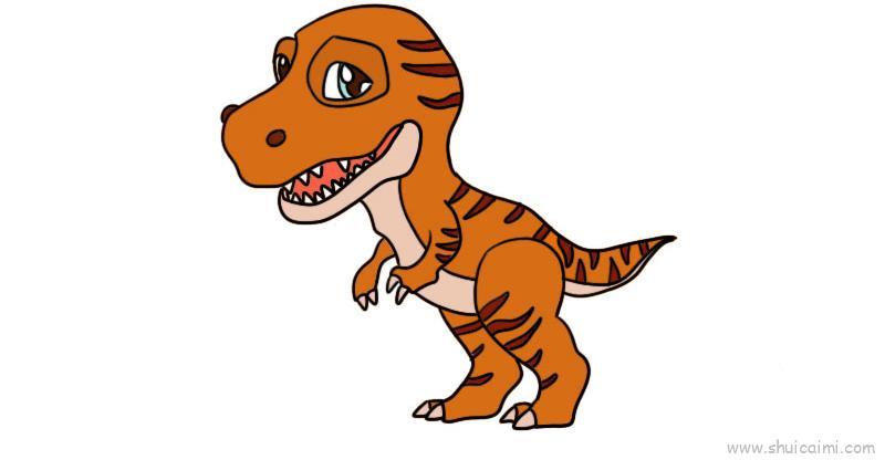 霸王龙儿童画怎么画 霸王龙简笔画顺序
